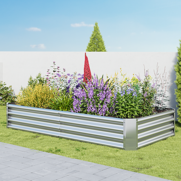 Homerecommend Hochbeet 180x90x30 cm, Gartenbett und Pflanzenkasten aus verzinktem Stahl, für Gemüse und Kräuter, Schwarz – Bild 3