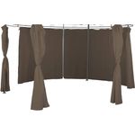 Seitenteil Pavillon rund ⌀3,5m wasserdicht Gartenpavillon Seitenwand Sichtschutz taupe