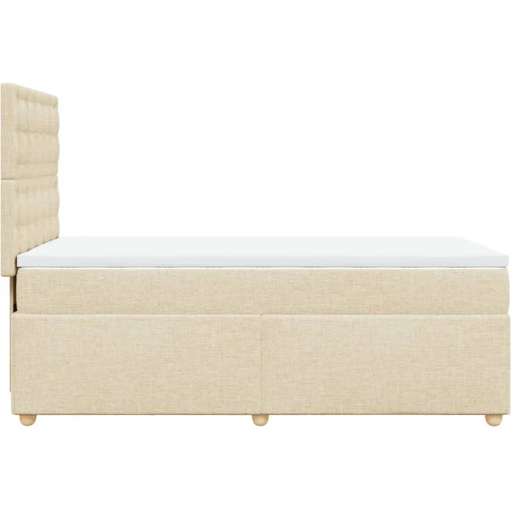 vidaXL Boxspringbett mit Matratze Creme 80x200 cm Stoff 3293426 – Bild 7