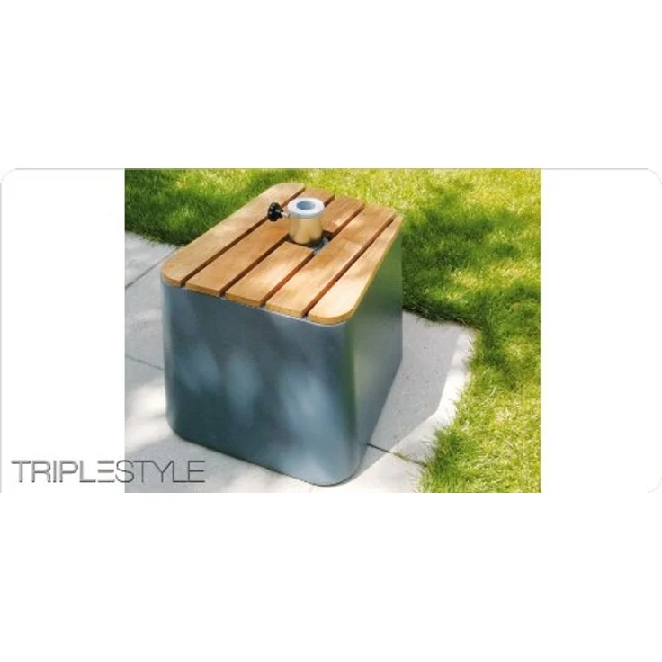 Sonnenschirmständer Fill Up aus Polyethylen, modern, hellgrau, robust und pflegeleicht – Bild 5