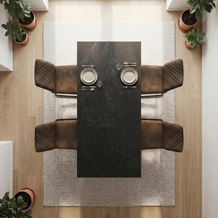 B&D home Essgruppe Essgruppe Vivian & Theo, (Set, 5-tlg, 1 Tisch / 4 Stühle), Esstisch ausziehbar bis 160cm für 4-6 Personen, Stühle in Microfaser – Bild 2