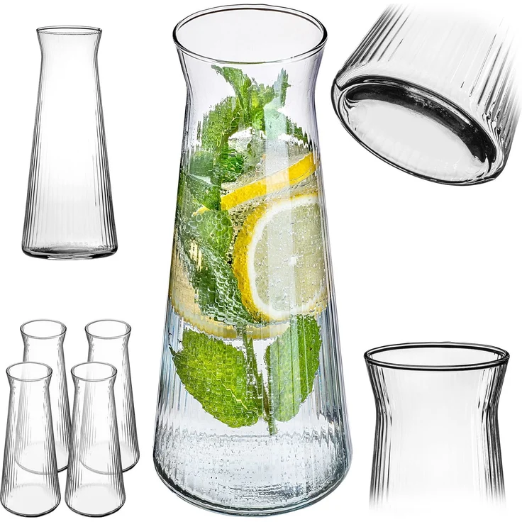 KADAX Glaskaraffe, Wasserkaraffe aus Glas, Spülmaschinenfeste Getränkekaraffe – Bild 2