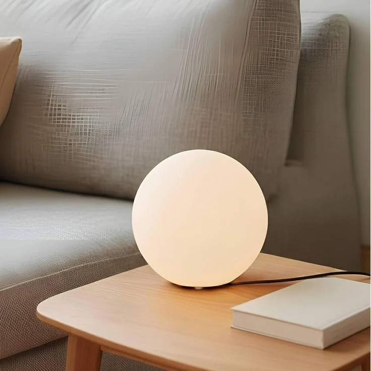 Lindby Tischleuchte Marike, Glas Weiß IP20, 1 x 15 W LED – Bild 2