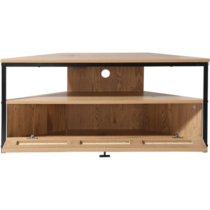 Casâme 'JAYA' TV-Eckschrank, 1 Tür, mit Rattangeflecht, L100 cm - Helles Holz – Bild 8