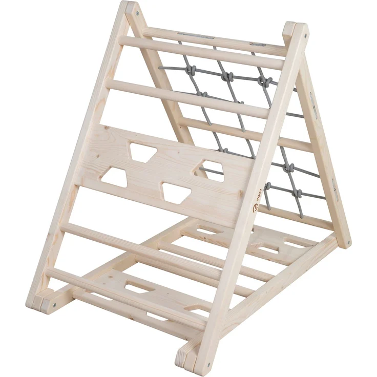 roba Kletterdreieck aus Holz - 3-Seiten-Funktion - Natur / Grau – Bild 4