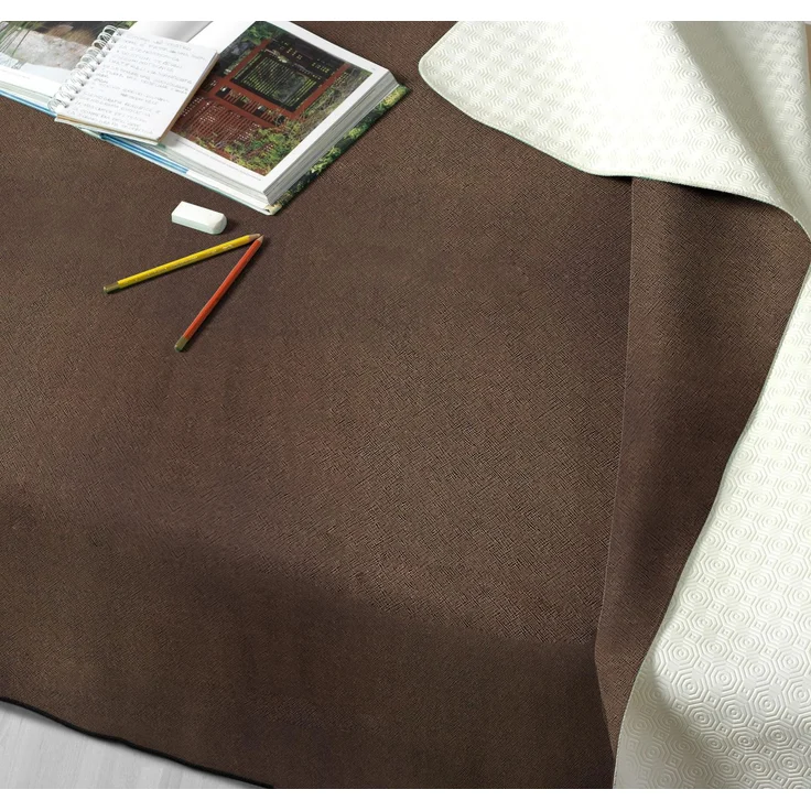 GEMITEX Tischschoner Linum, hergestellt in Italien, rutschfest, stoßfest, doppelseitig, braun/weiß, 140x180 cm, dekoriert und schützt Ihren Tisch vor Stößen, Kratzern und Flüssigkeiten – Bild 1