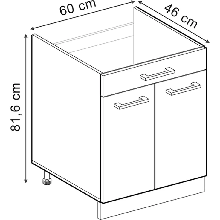 Küchenunterschrank R-Line Goldkraft Eiche/Anthrazit 60 cm mit Schublade ohne Arbeitsplatte Vicco – Bild 2