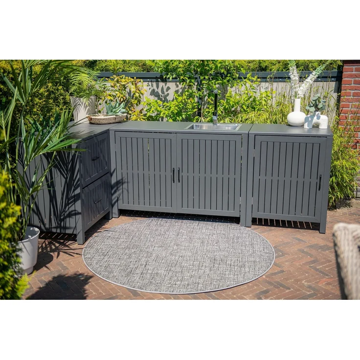 Gardissimo RUDOLF Alu Outdoor Küche inkl. Spüle wetterfest carbon black – Bild 8