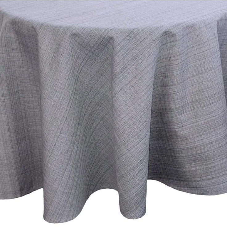 matches21 HOME & HOBBY Tischdecke Outdoor Garten-Tischdecke grau rund 145 cm abwaschbar (1-tlg), Modernes wetterfestes Tischtuch für Außenbereich Garten-Tisch – Bild 4