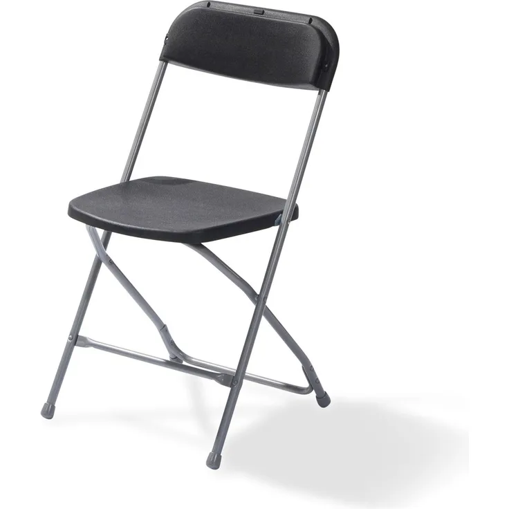 Budget Klappstuhl Grau/Schwarz, Klappbar Und Stapelbar, Stahlgestell, 43X49X80Cm (Bxtxh), 50110 7 Stück