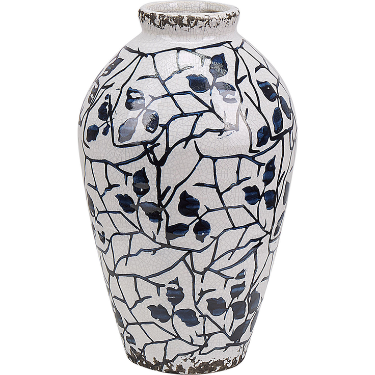 Blumenvase MALLIA Steinzeug 20 cm Weiß