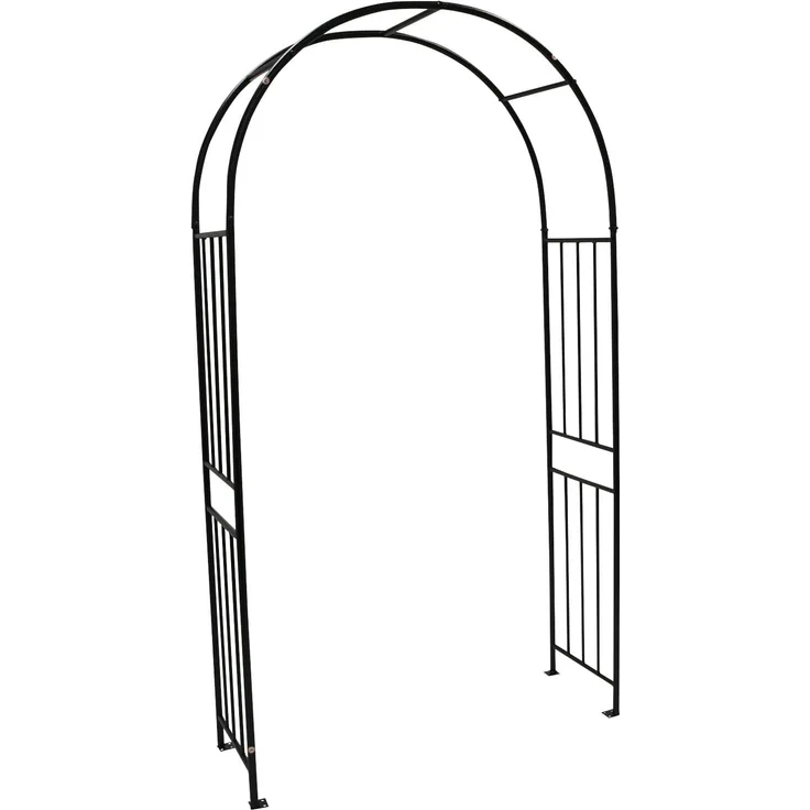 Rosenbogen VERSAILLES 220x120 cm, Metall schwarz Hammerschlagoptik – Bild 3