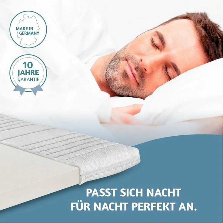 Matratzenauflage Viscotopper Thermo-LUX H2/3 (RG60) 80 x 200 x. RAVENSBERGER Matratzen, 80x200x9 cm mit Baumwoll-Doppeltuch-Bezug Viscoschaum Topper – Bild 2