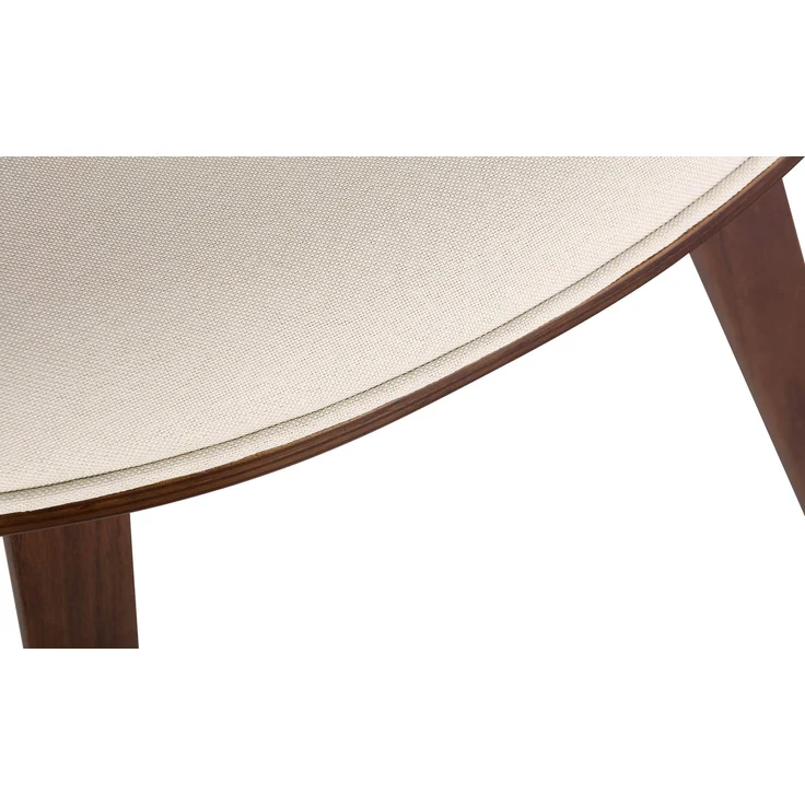 CLP Esszimmerstuhl Foley Küchenstuhl mit Armlehne und Holzgestell,creme Stoff – Bild 4