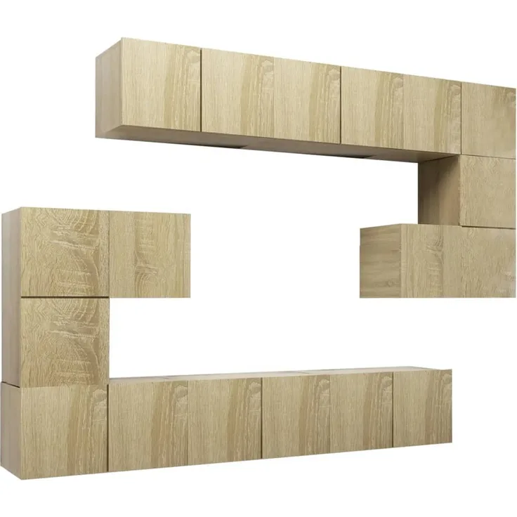 vidaXL 10-tlg. TV-Schrank-Set Sonoma-Eiche Spanplatte [3079039]