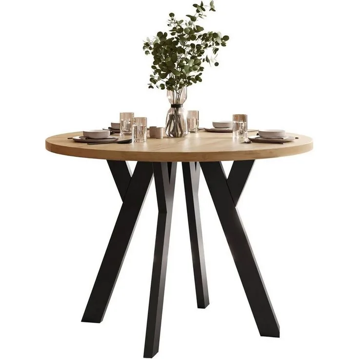 Lookway Esstisch VOLTA LOFT Runder ausziehbarer Tisch (1x Tisch), Durchmesser: Ø 100 cm