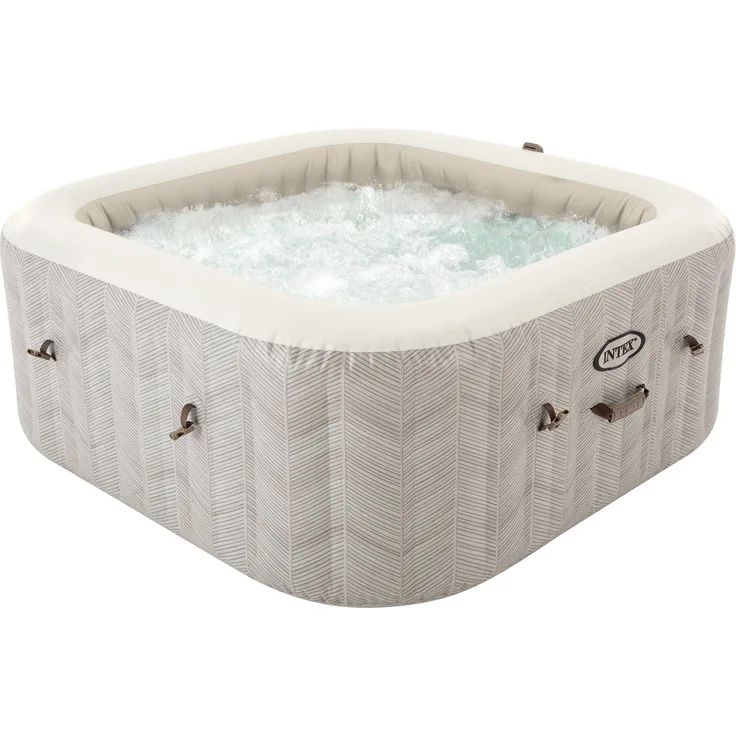 Intex 'PureSpa Chevron Deluxe Square' aufblasbarer Whirlpool, creme, Ø 239 x 71 cm
