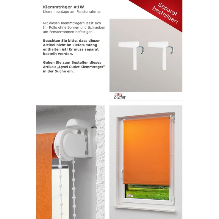 Lysel Outlet - Basisrollo Tageslicht Gelborange, (B x H) 102cm x 225cm in orange/gelborange – Bild 8