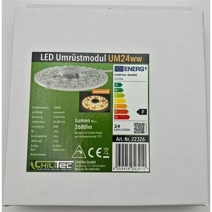 LED Umrüstmodul "UM24ww" für LeuchtenØ180mm, 24W, 2680lm, 3000K, Magnethalter – Bild 8