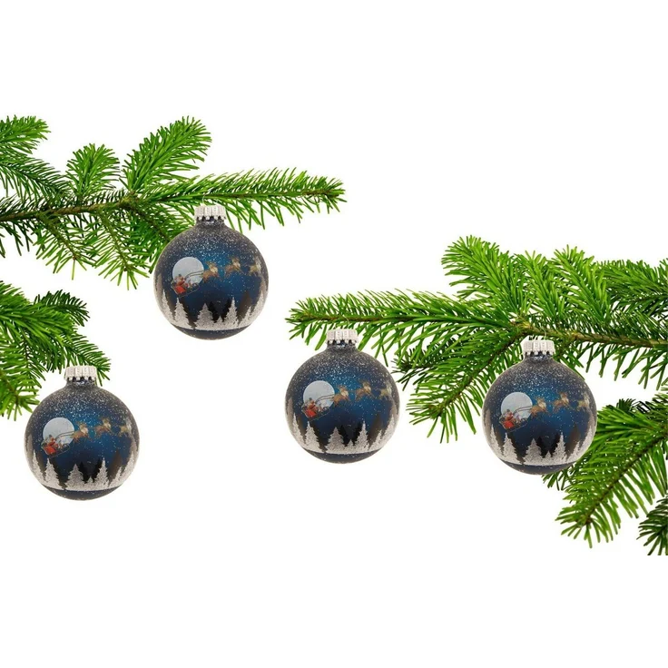 Krebs Glas Lauscha Weihnachtsbaumkugel Spirit of Christmas, 7 cm (4 St), Weihnachtsdeko, Christbaumschmuck, Christbaumkugeln aus Glas – Bild 2
