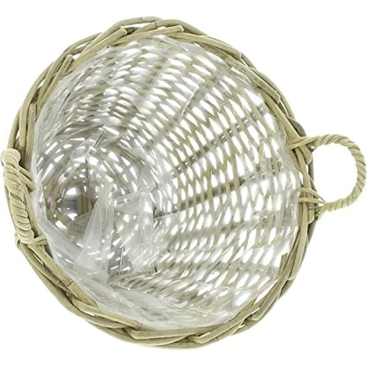Pflanzkorb Spaltrattan Box Aufbewahrungskorb Schale Korb Flechtkorb Ø 35 cm – Bild 2