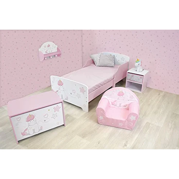 Fun House 713050 Einhorn Spielzeugkiste für Kinder, ab 3 Jahren, weiß, rosa – Bild 5