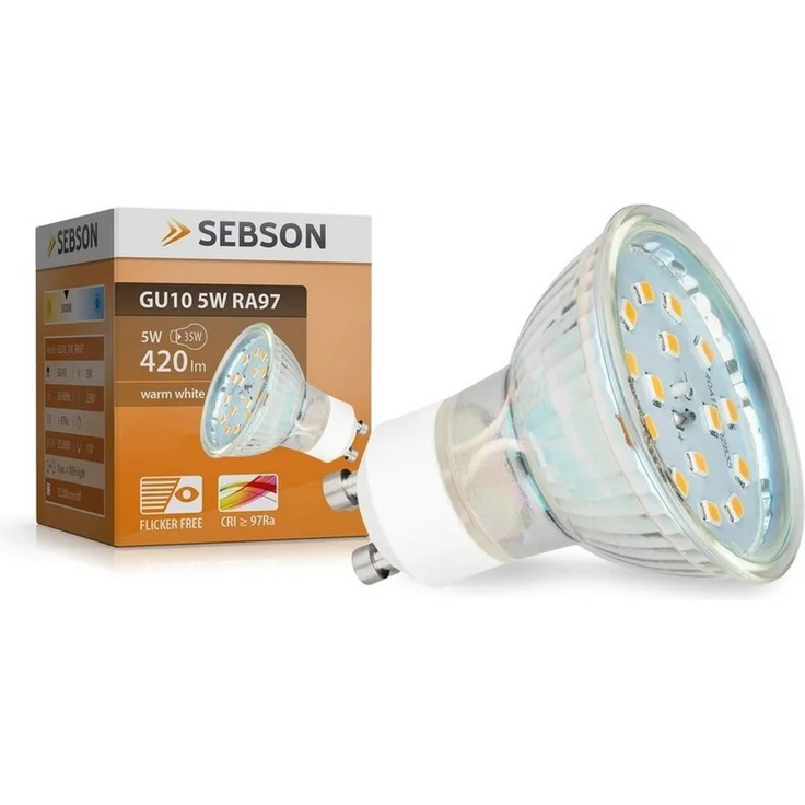 SEBSON LED-Leuchtmittel LED Lampe GU10 5W warmweiß 3000k 420lm 230V Leuchtmittel - 4er Pack, 4 St. – Bild 1