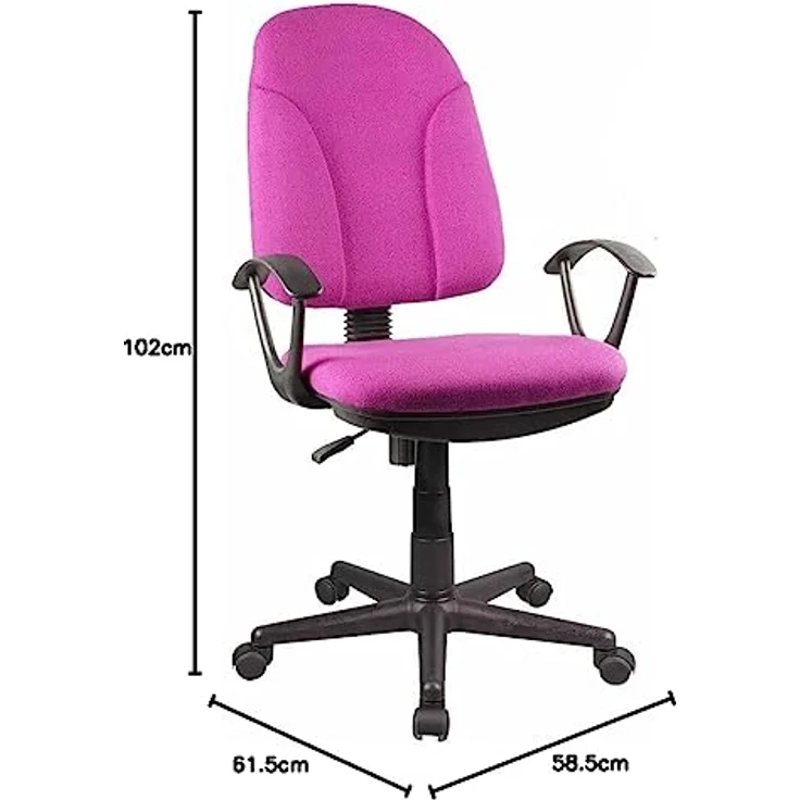 BAKAJI Stuhl, Schreibtisch, Präsidentschaftsbüro, aus atmungsaktivem Stoff und Struktur aus Polypropylen, 360 Grad, Richtung, verstellbare Höhe (Rosa) – Bild 4