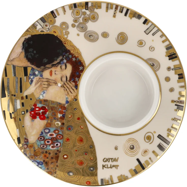 Goebel / Gustav Klimt Der Kuss,Kerzenhalter,12,0cm x 12,0cm x 4,0cm / Porzellan / 12,0cm x 12,0cm x 4,0cm – Bild 6