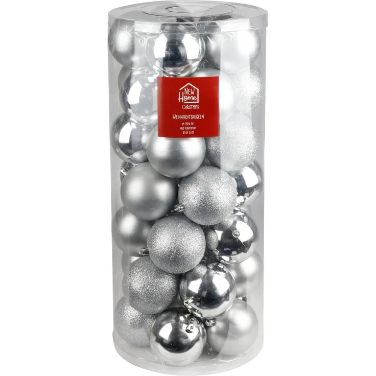 Weihnachtsbaumkugeln silber 35-tlg Christbaumschmuck Baumschmuck Christbaumkugel