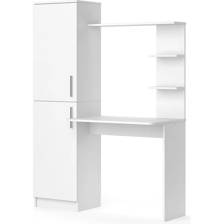 Vicco 'Tessa' Arbeitstisch, Schreibtisch mit Schrank, weiß, 168 x 52 x 122,9 cm