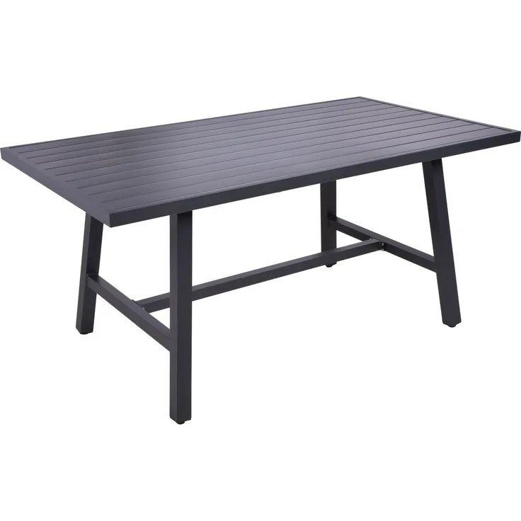 Gartentisch JORIS - Kunststoff, Schwarz, 160 x 89,5 x 75 cm | Terrassentisch Wetterfest Outdoor Tisch