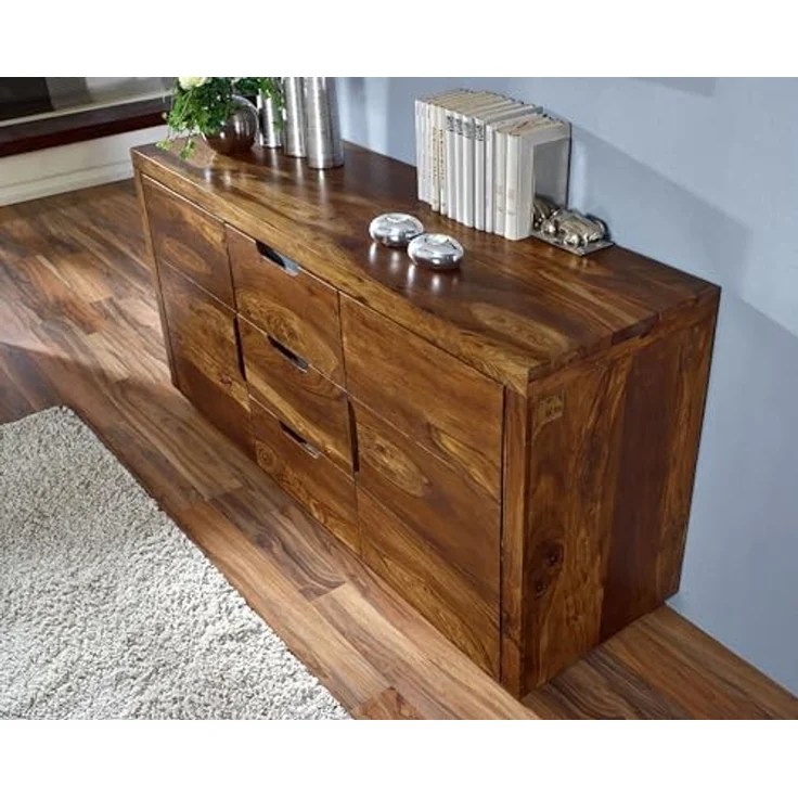 Sideboard Sheesham 150x45x75 walnuss lackiert DUKE #125 – Bild 2