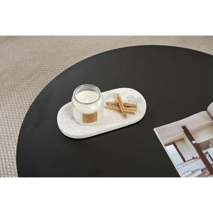Stilvoller schwarzer Couchtisch, 90 x 90 x 40 cm | 100% melaminbeschichtete Spanplatte, 18 mm dick | langlebiges & Elegantes Design für Moderne Wohnräume – Bild 7