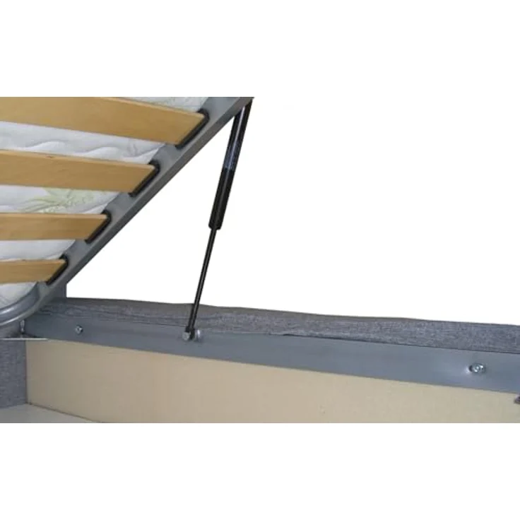 Talamo Italia - Doppelbett Ilenia, Bettkasten mit Stoffbezug und Kopfteil, 100 % Made in Italy, Öffnung vorne, geeignet für Matratzen 160x190 cm, Grau – Bild 6