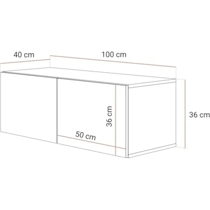 Lookway TV-Schrank COLGANTE 100 in Kaschmir Hochglanz Hängendes TV-Board – Bild 7