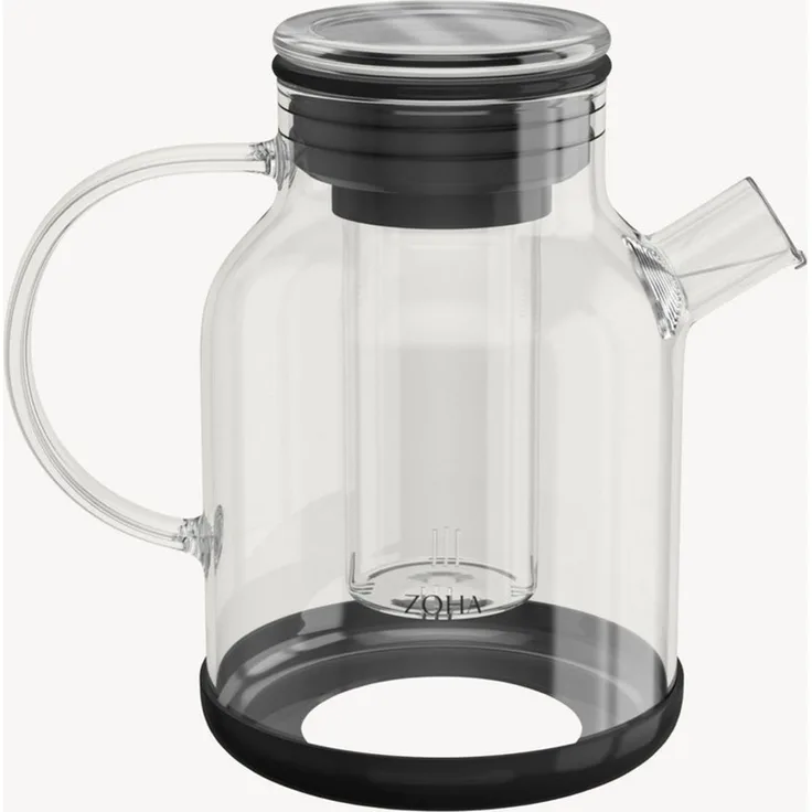 Zoha Teekanne Glasteekanne mit Sieb 1,5 Liter - Hitzebeständiger Teebereiter, Premium Borosilikatglas mit Siebeinsatz