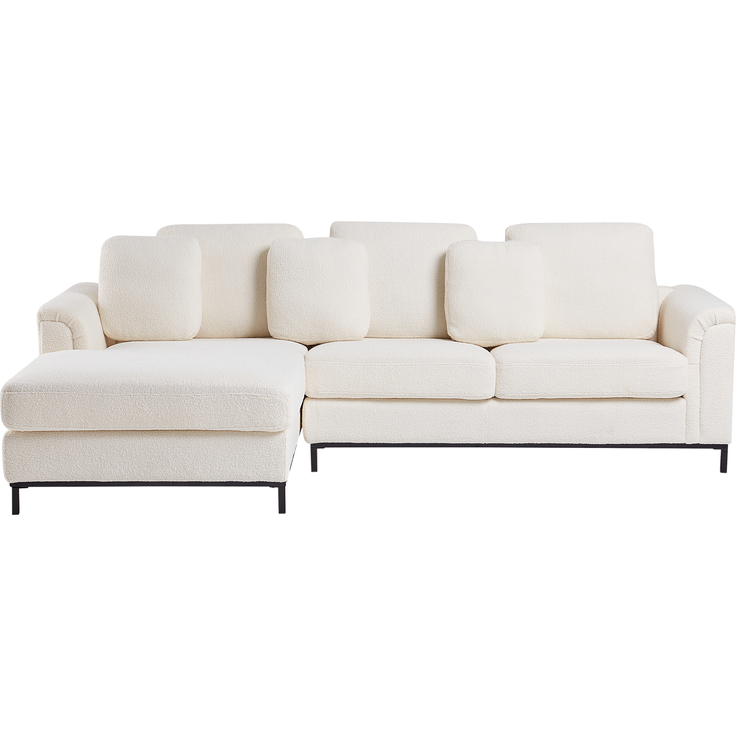 Rechtsseitiges Ecksofa OSLO Bouclé Weiß Rechtsseitig – Bild 4