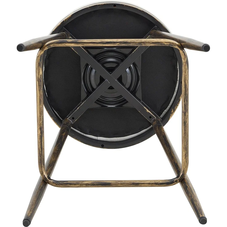 Moderner Metall-Barhocker im Windsor-Stil mit gepolstertem Sitz für Kücheninseln, Bars, Restaurants; Barhocker im Industrial-Stil in Barhöhe; Vintage- und Minimalismus-Stil--Braun + Weiß--96x39x39cm--YOUDENOVA – Bild 4
