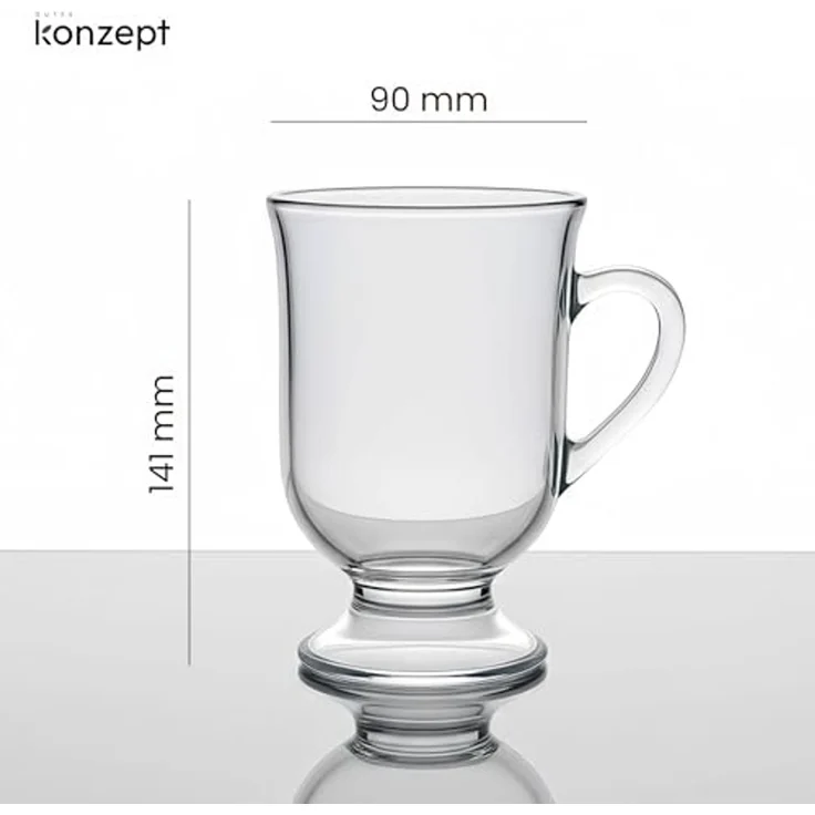 KONZEPT Gläser-Set Kaffeetassen 6-teilig – 420 ml, ideal für Kaffee, 6-tlg, aus Glas mit Henkel, hitzebeständig & spülmaschinengeeignet – Bild 2