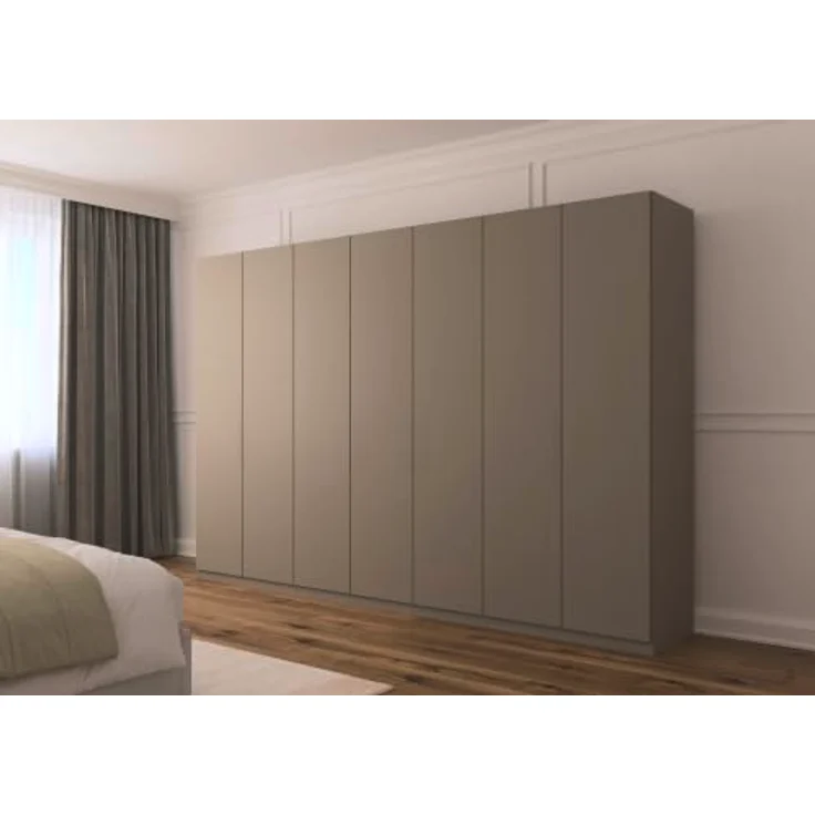Rauch Möbel LUNIK, Kleiderschrank, Farbe Fango, Breite 315 cm | Schrank mit patentiertem Schnellmontagesystem, 7-türig, Push-to-open-Funktion, Zubehör Basic, für Schlafzimmer, Ankleide – Bild 2