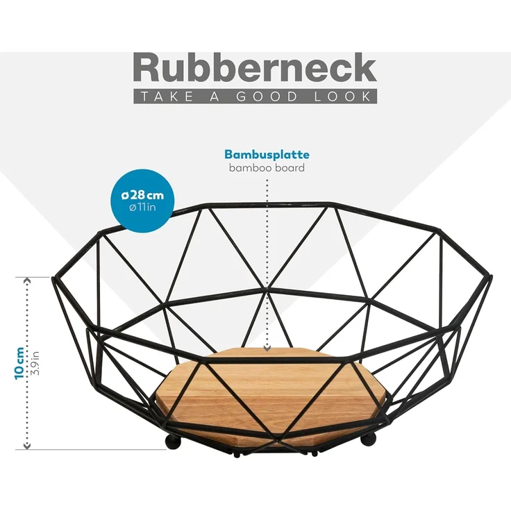 Rubberneck Obstkorb Deko Schale Obstschale Metall 28x10 Aufbewahrung Dekoschale – Bild 4