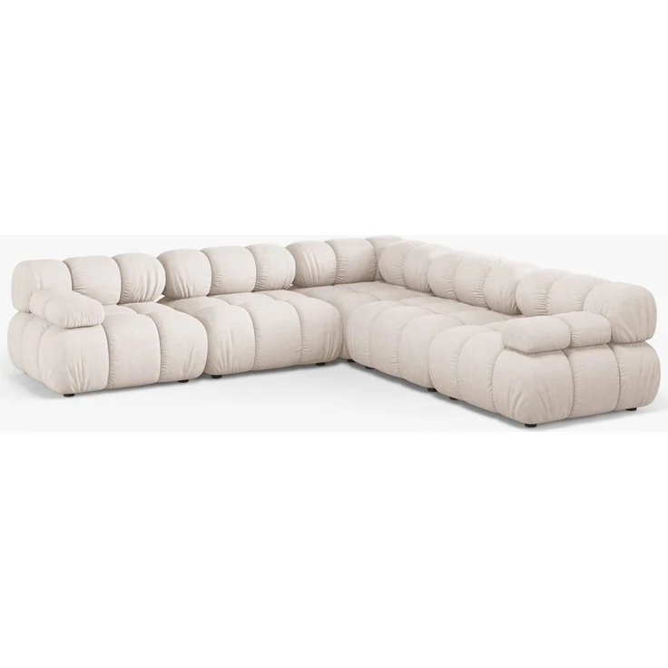 Micadoni Symmetrisches Ecksofa Bellis 5-Sitzer Strukturierter Stoff Liberty Beige – Bild 1