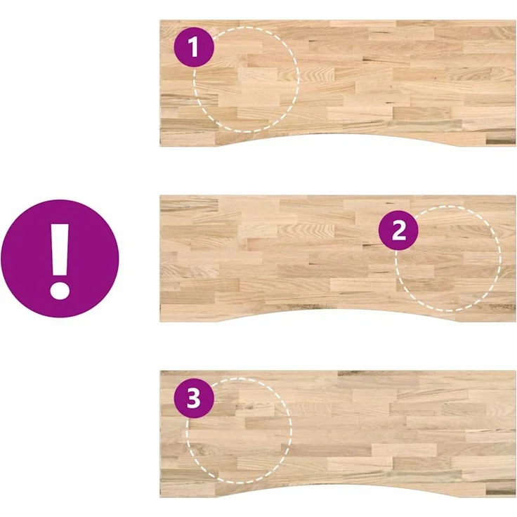 vidaXL Schreibtischplatte Unbehandelt 140x50x2,5 cm Massivholz Eiche 4009010 – Bild 7