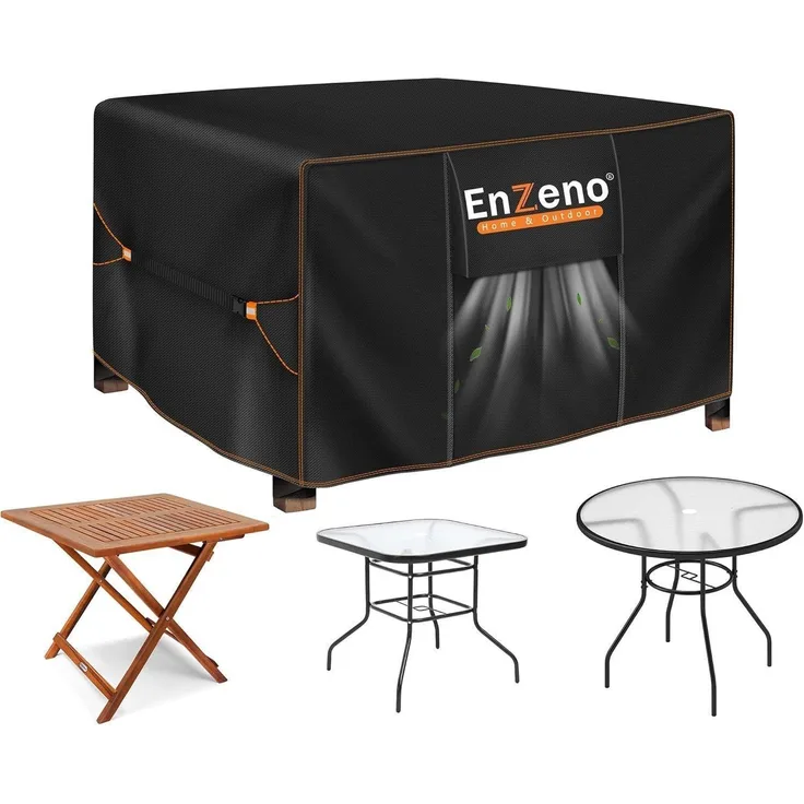 Enzeno Gartenmöbel Abdeckung 420D Oxford Wasserdicht Winterfest 90x90x90cm