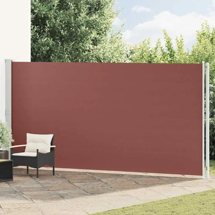 Seitenmarkise Ausziehbar, Balkon Sichtschutz 200x600 cm Braun – Bild 1
