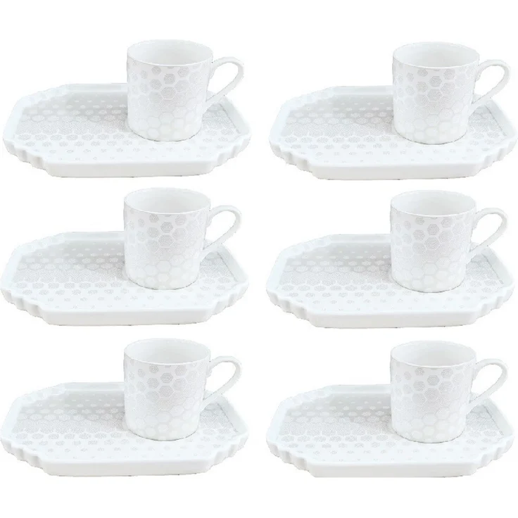 Schäfer 12-teiliges Espresso-Set mit Gebäck-Untertellern 100 ml Tassen Motiv 2 – Bild 1