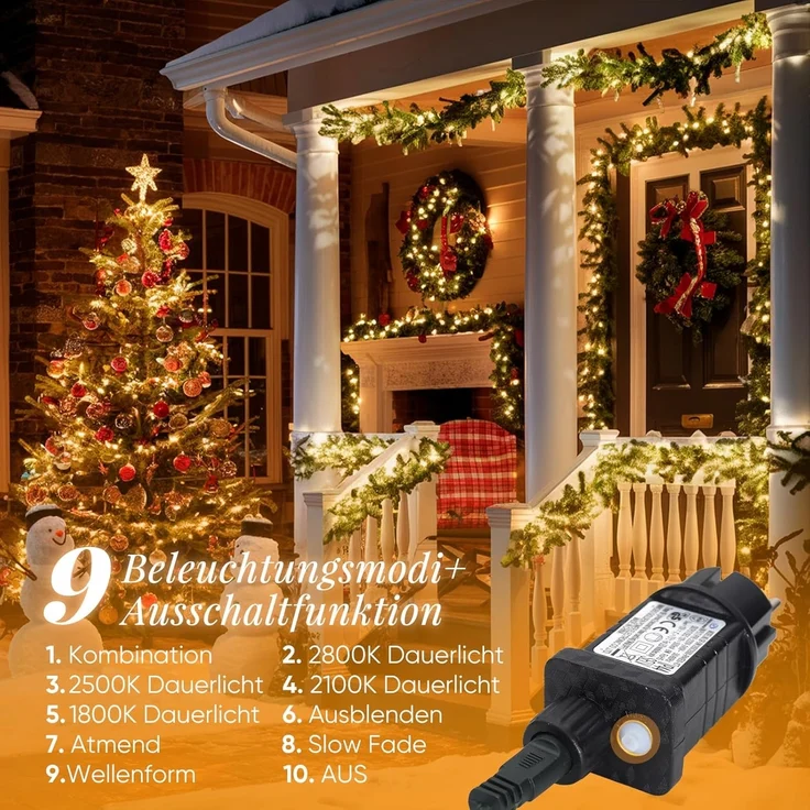 SALCAR 15m 250er LED Lichterkette Außen – Bild 3
