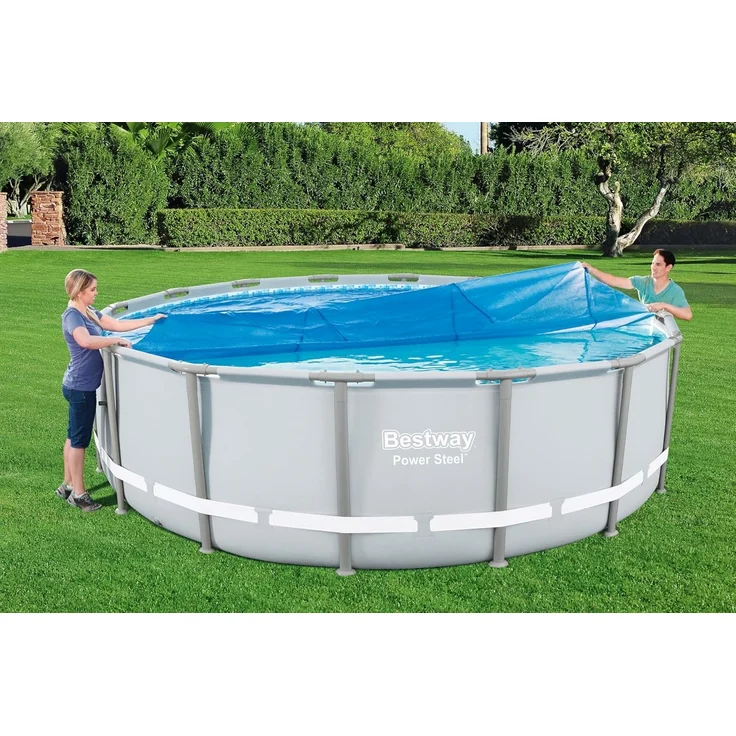PE-Solarabdeckplane Ø 462 cm, blau, rund – Bild 8