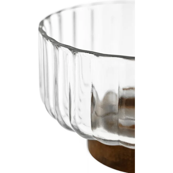 Luana Bowl Piccola Glasschale mit Akazienholz - Servier- & Dekoschale, 14 x 9,5 cm – Bild 3